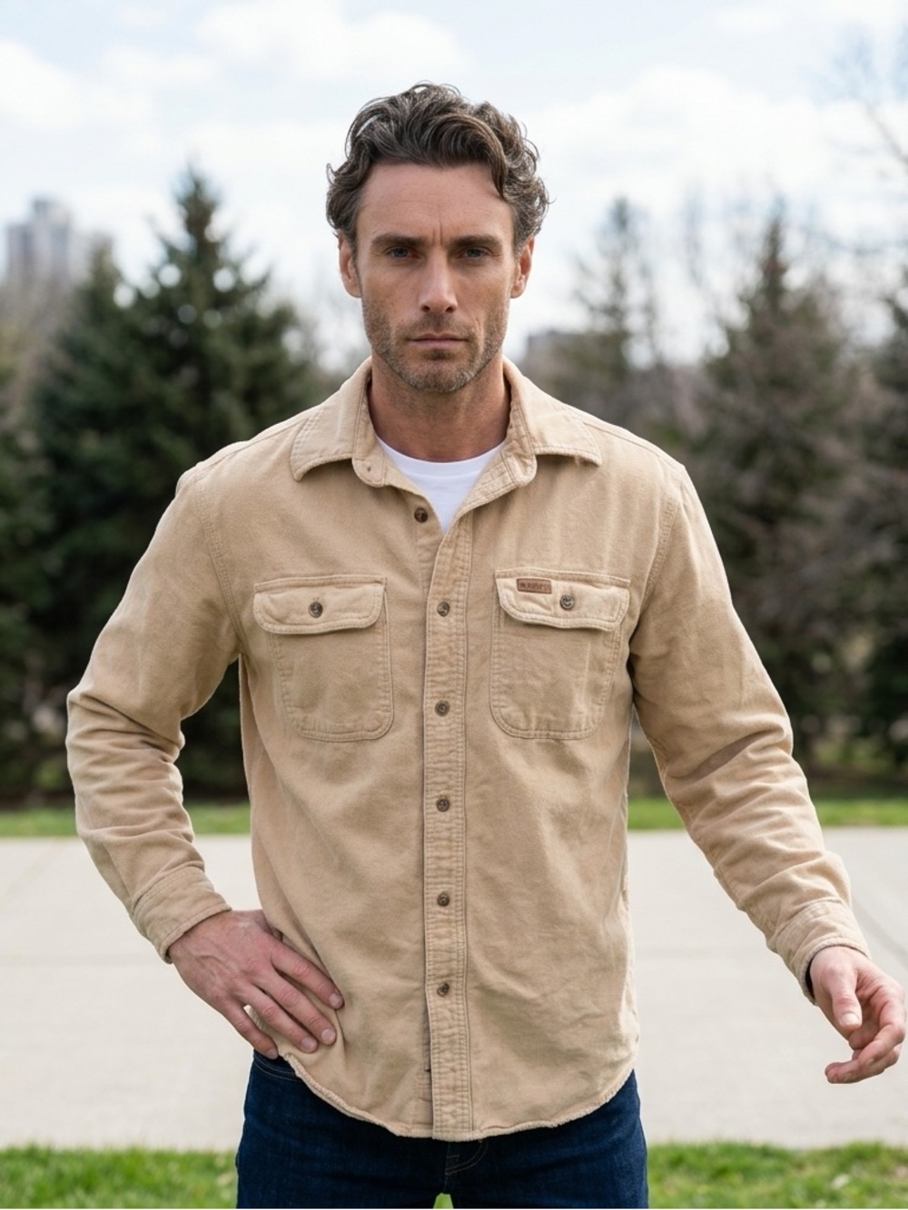 Carhartt Men's Beige Shirt Jacket size small